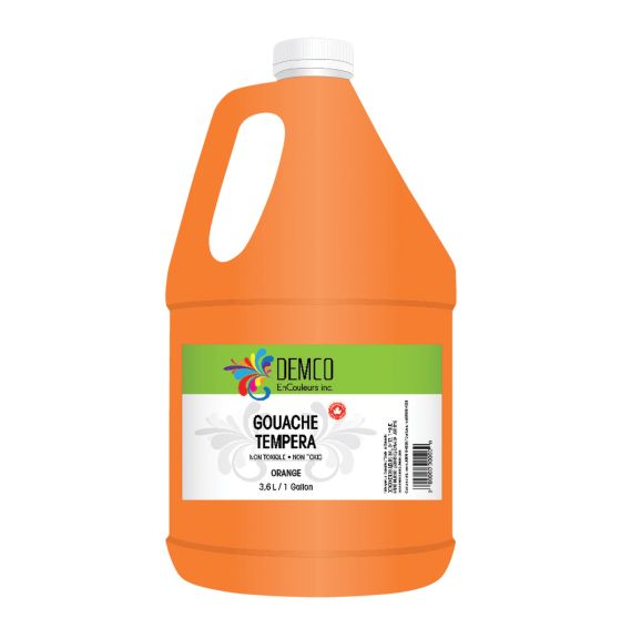 Demco EnCouleurs Tempera Paint - 3.6 L (1 Gallon) - Orange
