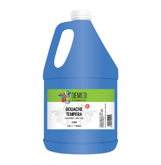 Gouache Demco EnCouleurs - Cyan, 3,6 L