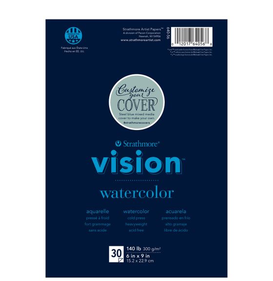 Tablette Vision Strathmore&reg; pour aquarelle, 140 lb (30 feuilles) - 6" x 9"