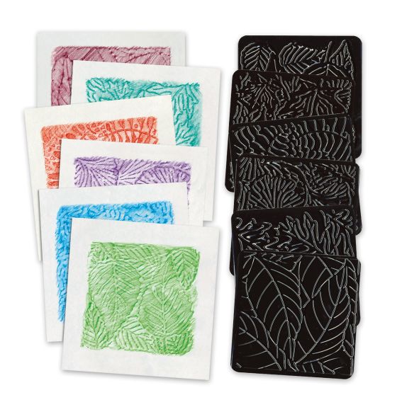 Ensemble de 6 plaques de frottis - Feuilles