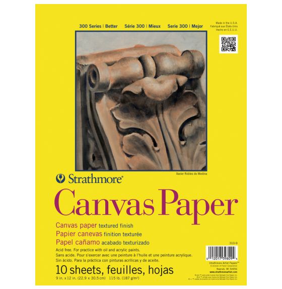 Tablette de 10 feuilles de papier canevas Strathmore® Series 300 - 30,5 cm x 40,6 cm (12" x 16")