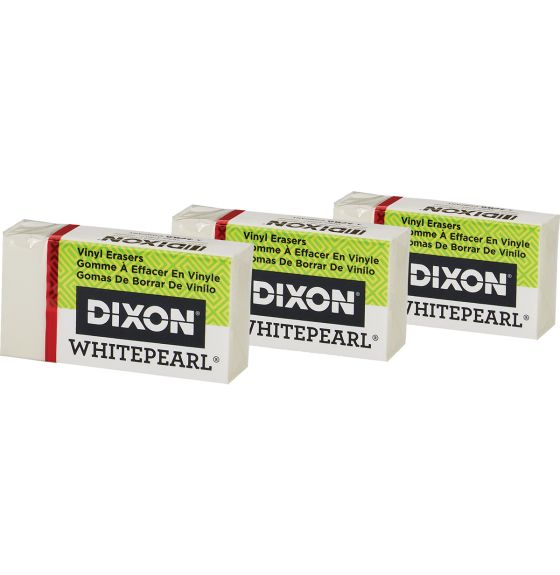 12 gommes à effacer en vinyle Dixon® - Taille large