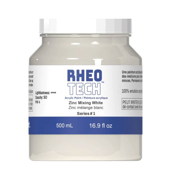 Peinture acrylique Rheotech, 500 ml (17 oz) - Zinc mélange blanc