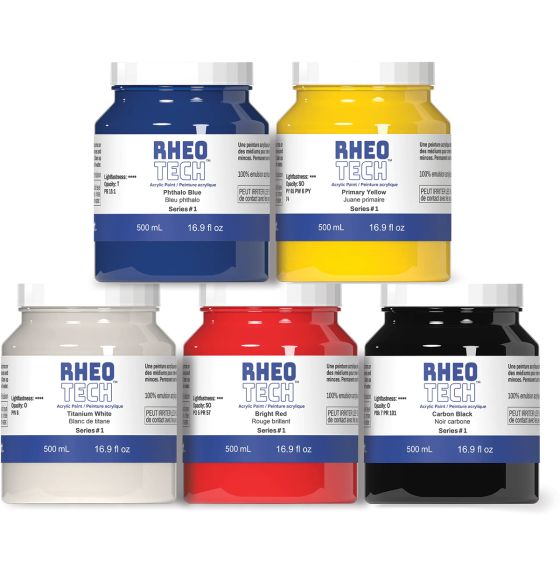 Rheotech Acrylic Paint - 500 mL - Set of 5 
