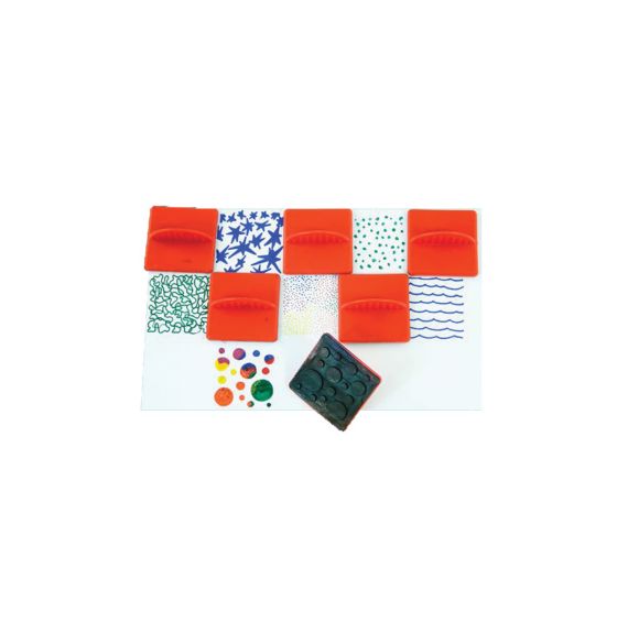 Ensemble de 6 timbres à effets pour peinture et pâte à modeler