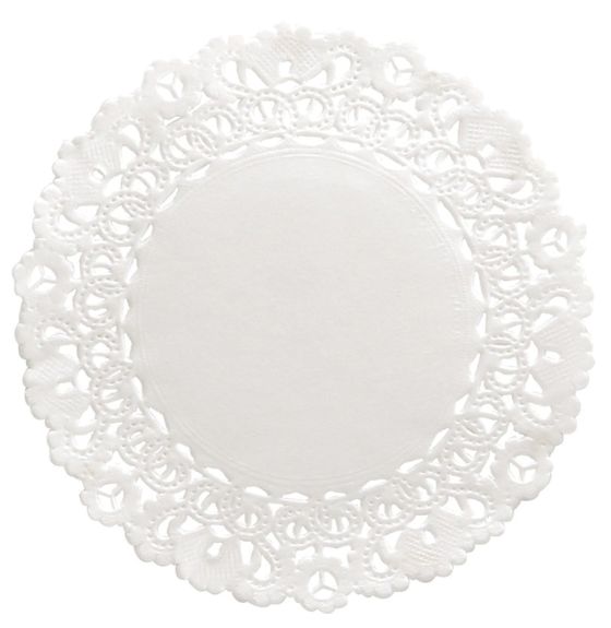 Paquet de 100 napperons ronds en dentelle de papier - 20 cm (8")