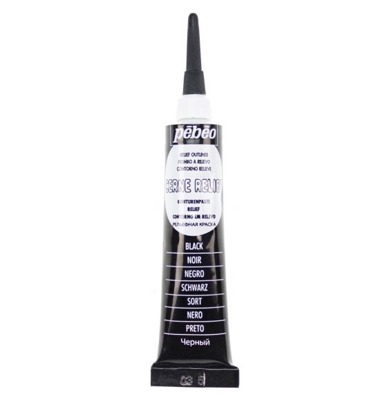 Tube de peinture à contours Pébéo Cerne Relief (20 ml) - Noir