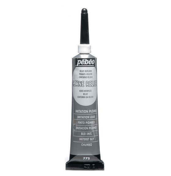 Tube de peinture à contours Pébéo Cerne Relief (20 ml) - Imitation plomb