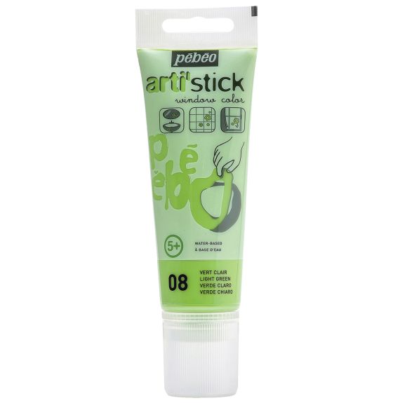Peinture repositionnable Arti'Stick pour fenêtres, 75 ml - Vert clair