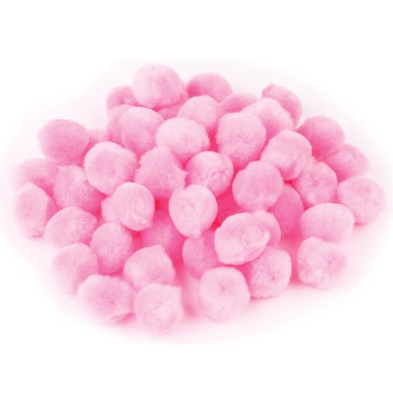 VALUE PACK Pom-Poms - 2.5 cm (1") - Pack of 100 - Pink