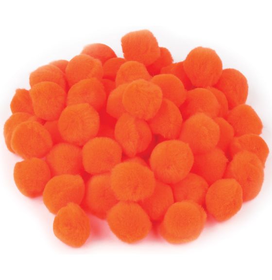 VALUE PACK Pom-Poms - 2.5 cm (1") - Pack of 100 - Orange