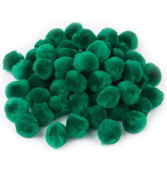 VALUE PACK Pom-Poms - 2.5 cm (1") - Pack of 100 - Green