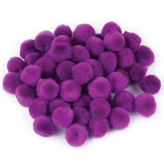 Pompons en format économique, 2,5 cm, paquet de 100 - Pourpre