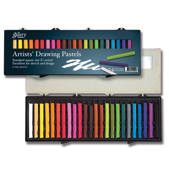 Pastels pour le dessin Mungyo Galerie, couleurs assorties - Ensemble de 24