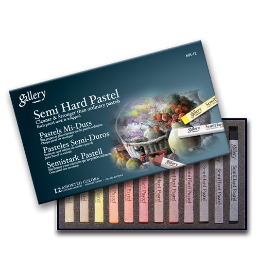 Pastels mi-durs, couleurs assorties de Mungyo Gallery - Ensemble de 12