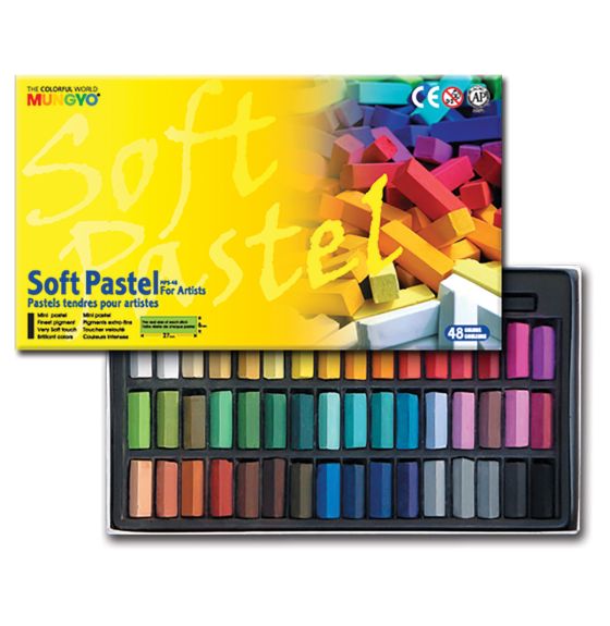 Mungyo&reg; Soft Pastels (Half-Size), Elementary Grade - Assorted Colours, Set of 48