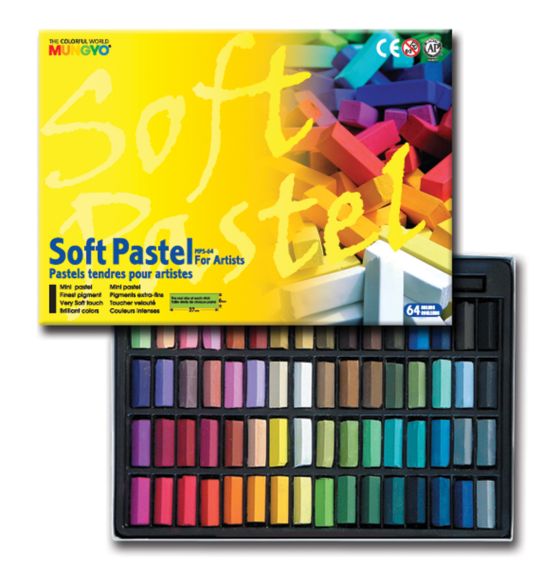 Mungyo&reg; Soft Pastels (Half-Size), Elementary Grade - Assorted Colours, Set of 64