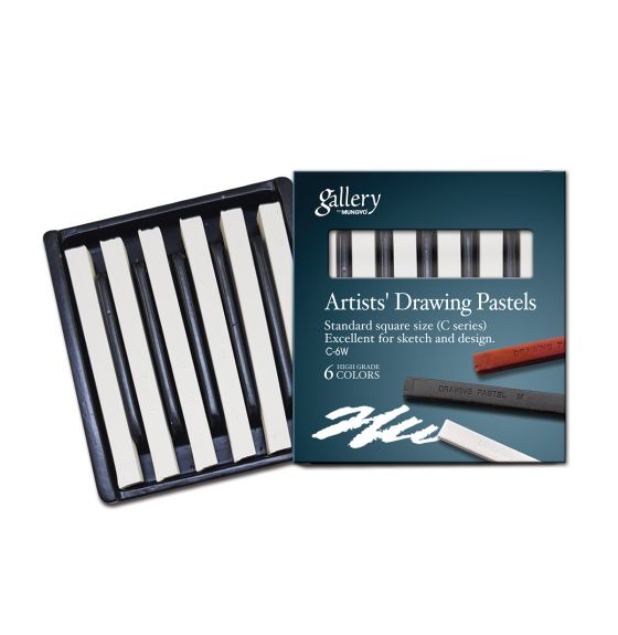 Pastel à dessin, carrés Conté™, ensemble de 6 - Blanc
