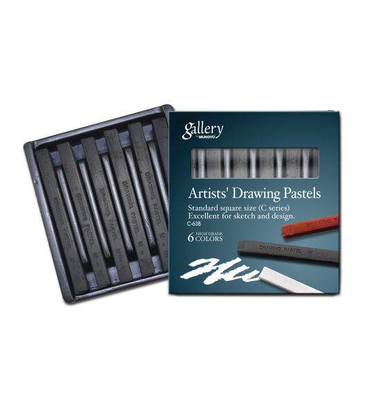 Mungyo® Drawing Pastel Conté Sticks 2B - Black - Set of 6