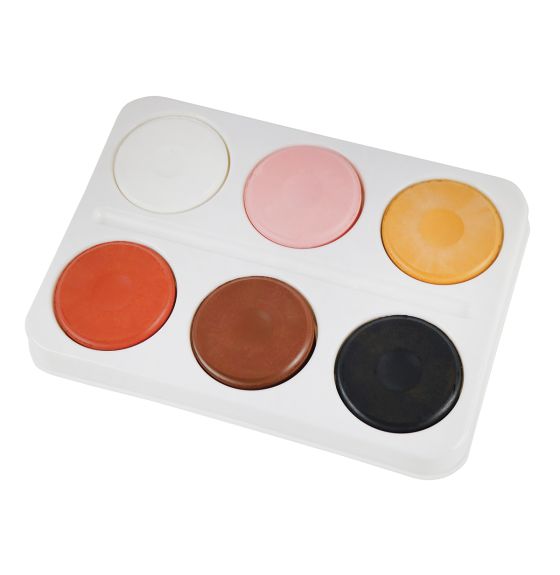 Spectrum Multicultural Tempera Cake Set with Paint Blocks Tray - Assorted - Set of 6