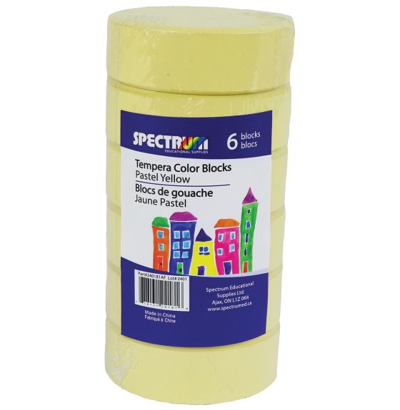Spectrum Tempera Cake Refill - Set of 6, Pastel Yellow
