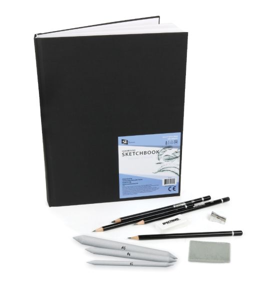Ensemble individuel de luxe de crayons et cahier à croquis Spectrum - 22 cm x 28 cm (8,5" x 11")