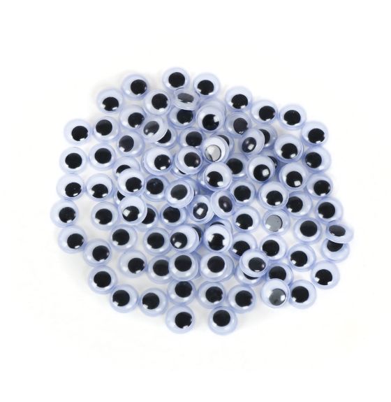 Paste-On Black & White Wiggle Eyes - 7mm - Pack of 100