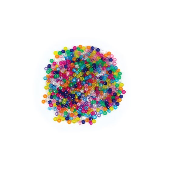 Paquet de 1000 perles pony - Couleurs variées translucides