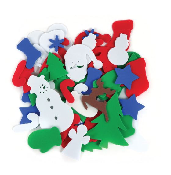 Fun Foam Shapes: Christmas Themed Shapes – Assorted Colours, 60 pieces