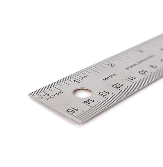 Règle en acier Nobel® avec dos en liège - 15 cm et 6"