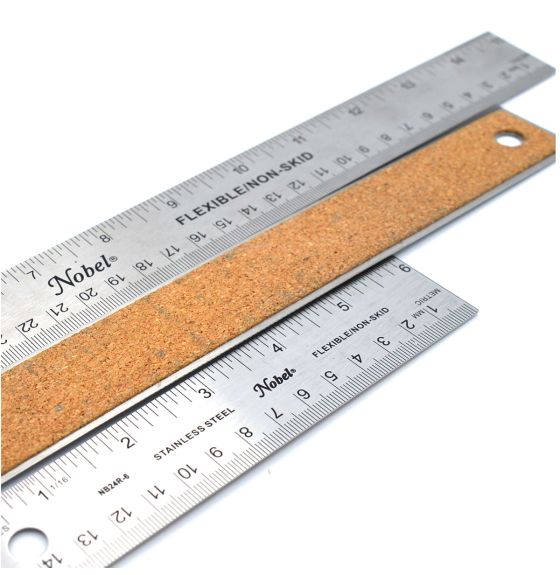 Règle en acier Nobel® avec dos en liège - 90 cm et 36"