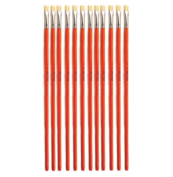 Spectrum White Hog Brush: Series 3342 - Flat - Size 4 - Pack of 12