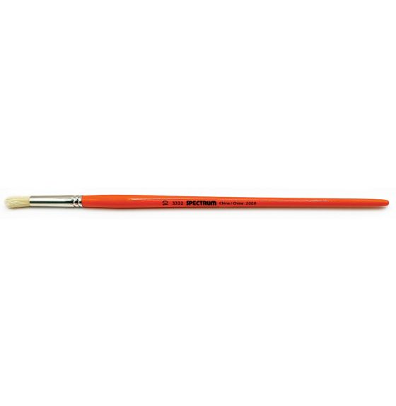 Spectrum White Hog Brush: Series 3332 - Round, Domed - Size 10
