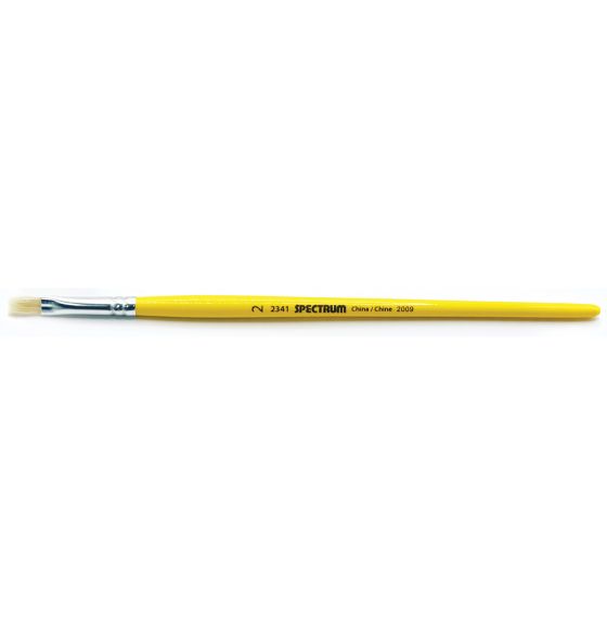 Pinceau Spectrum en soies de porc pour débutants, série 2341, à manche court - Plat, taille 2