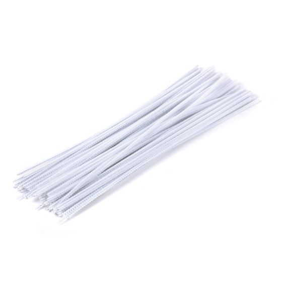 30cm (12") Chenille Stems - Package of 100 - White