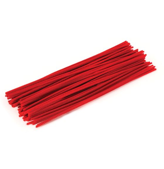 30cm (12") Chenille Stems - Package of 100 - Red