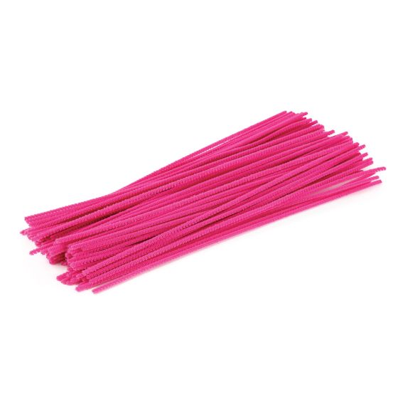 30cm (12") Chenille Stems - Package of 100 - Hot Pink