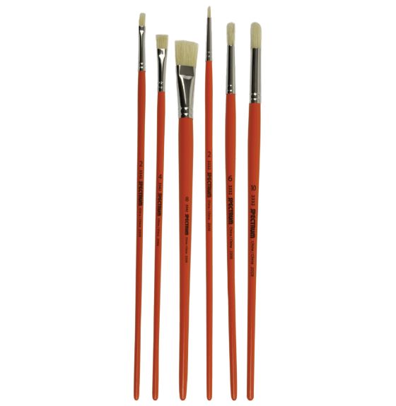 Ensemble de 144 pinceaux Spectrum en soie de porc blanche - 24 de chaque taille