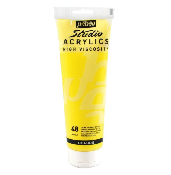 Peinture acrylique fine Studio Acrylic à viscosité élevée (250 ml) - Jaune primaire opaque