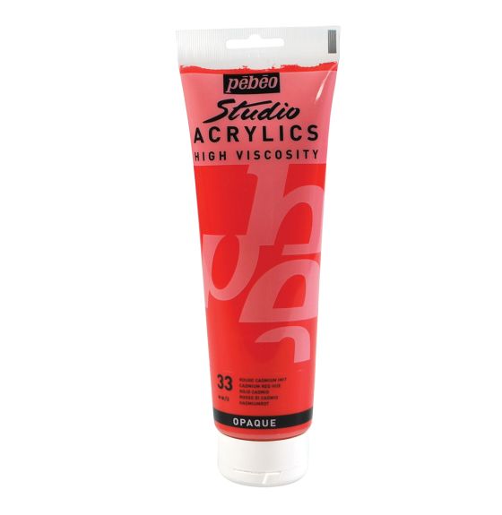 Peinture acrylique fine Studio Acrylics à viscosité élevée (250 ml) - Teinte de rouge cadmium