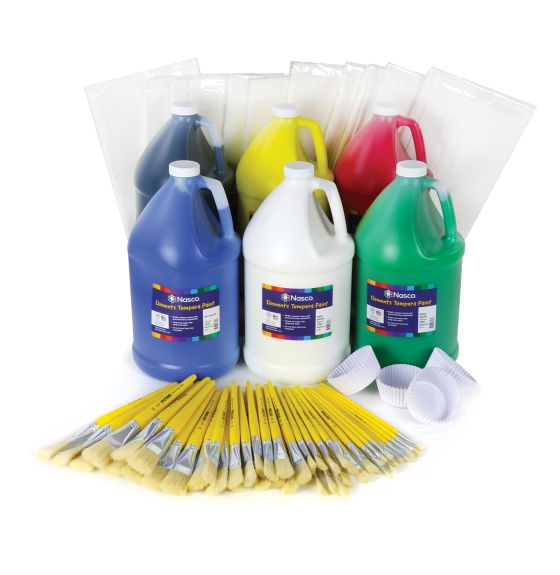 Ensemble de gouache Nasco Elements avec bouteilles de 3,8 L (128 oz) - Couleurs primaires