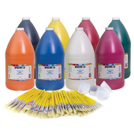 Ensemble de gouache Spectrum avec bouteilles de 3,8 L (128 oz) - En 8 couleurs