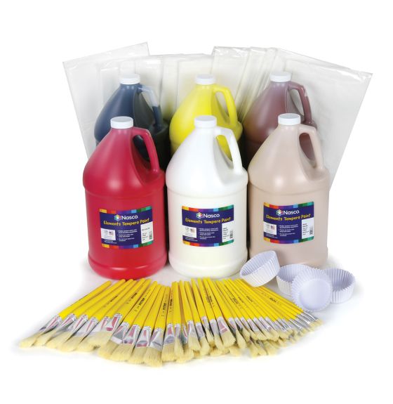Ensemble de gouache Nasco Elements avec bouteilles de 3,8 L (128 oz) - Couleurs multiculturelles