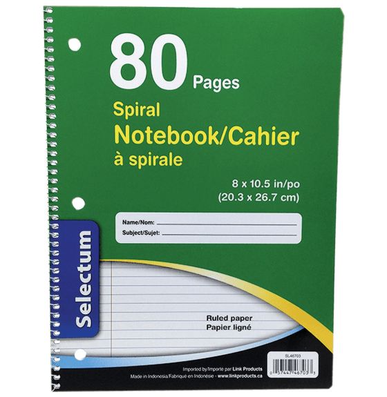 Selectum - Coil Notebook, 8" x 10.5" - 80 pages