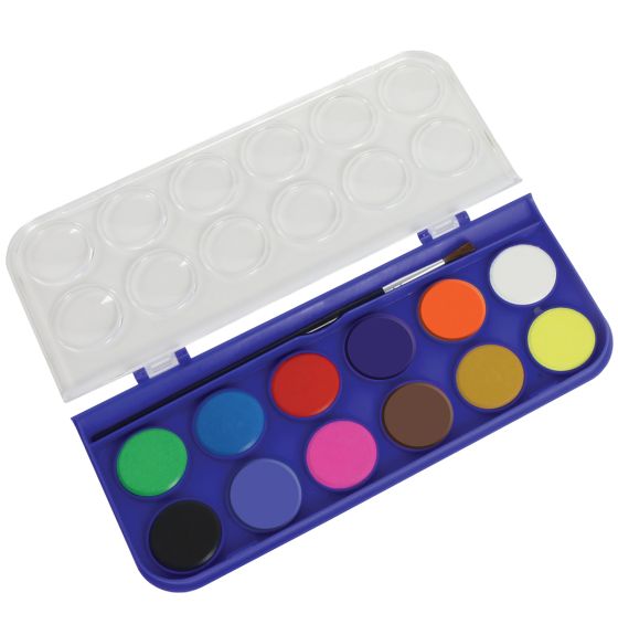 Ensemble d’aquarelle lavable, 12 couleurs - Paquet de 72