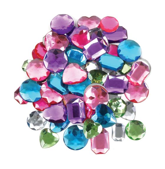 Assorted Adhesive Gemstones - 80g Bag