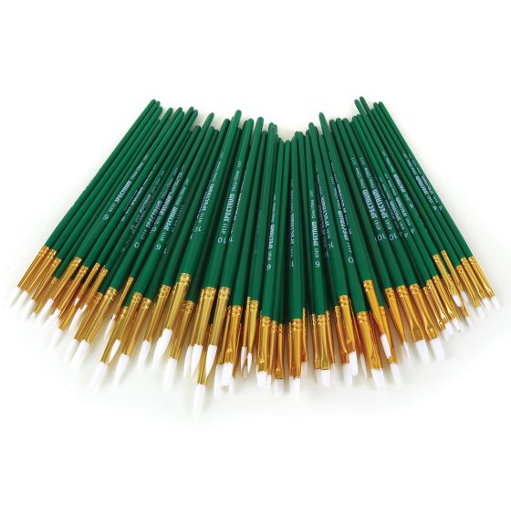 Spectrum White Taklon Brush Set of 72