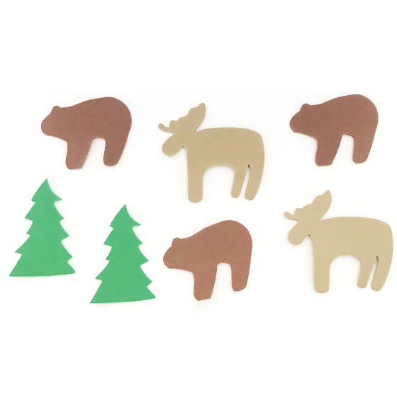 Bear, Moose and Evergreen Foam Shapes - 20 Pieces