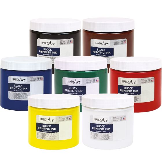 Handy Art Water-Soluble Block Ink - Set of 8 - 473mL - 16oz