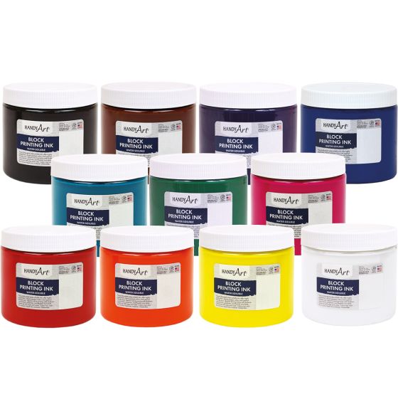 Handy Art Water-Soluble Block Ink - Set of 11 - 16oz - 473mL